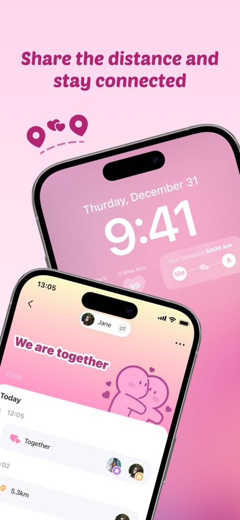 Widgetable: Besties & Couples - Distância e Proximidade