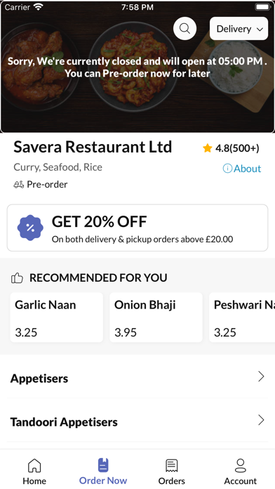 Savera Restaurant Ltd Screenshot