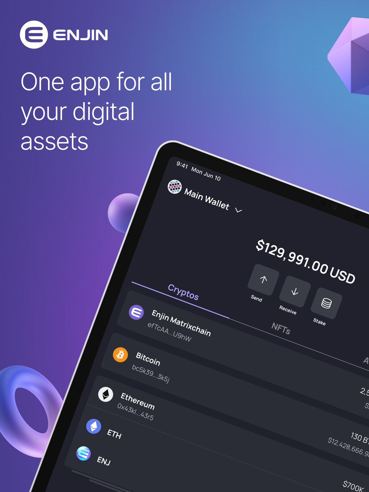 Enjin: NFT Crypto Wallet ipad screenshot 1