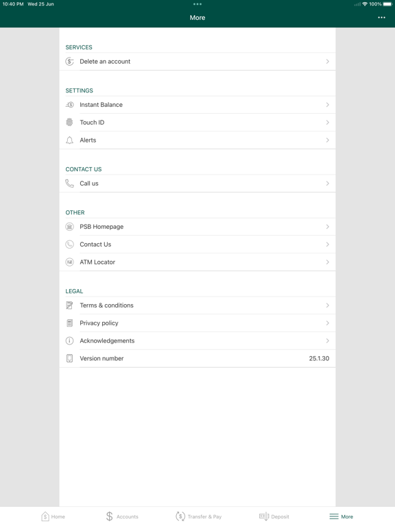 Prime Security Bank Mobile iPad screenshot 4 - Finance app