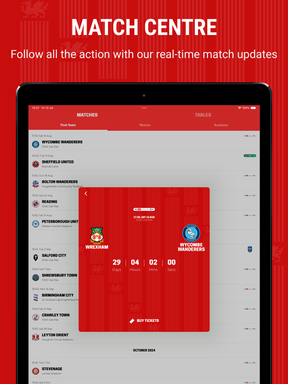 Wrexham AFC iPad screenshot 6 - Sports app