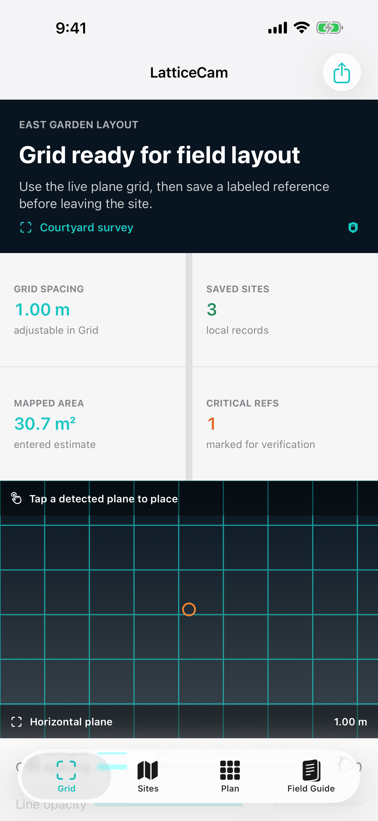 LatticeCam: AR Site Grid screenshot 1 of 3