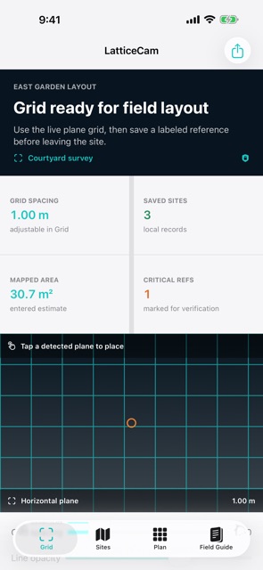LatticeCam: AR Site Grid screenshot 1
