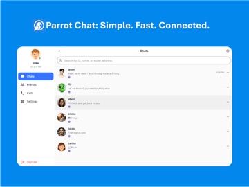Parrot Chat Messenger iPad screenshot