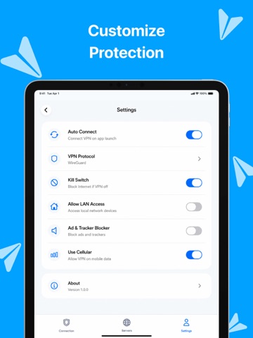 VPN Secure + iPad screenshot