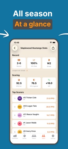 Basketball Logbook: Live Stats iPhone screenshot