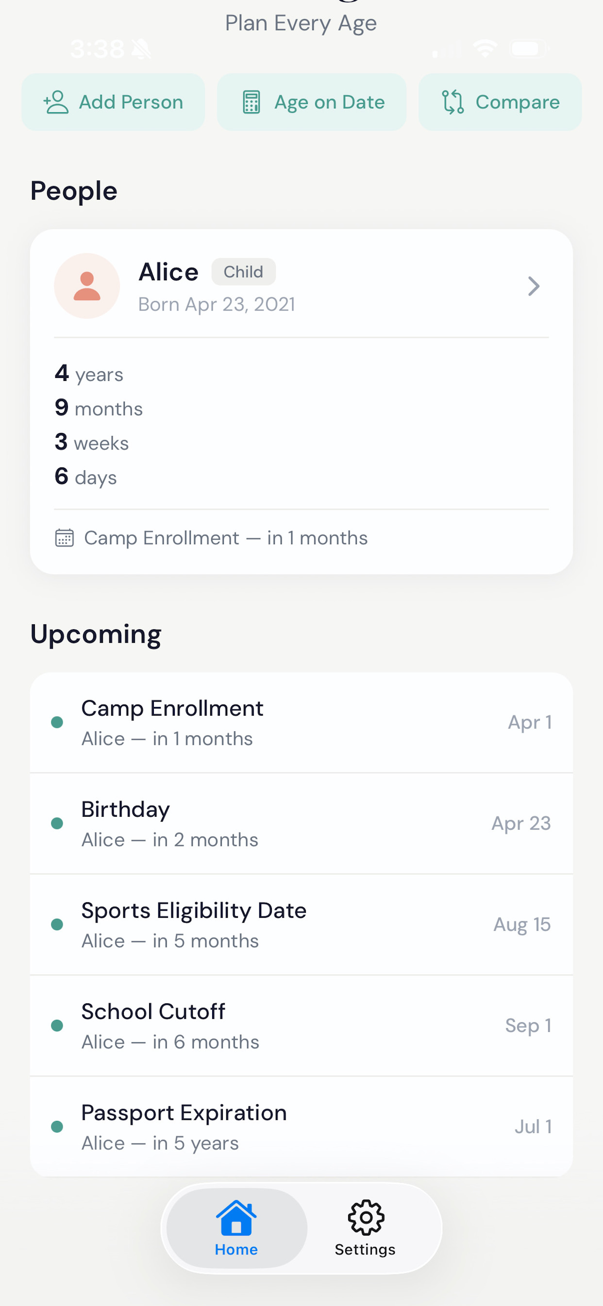 LineAge - Family Age Tracker