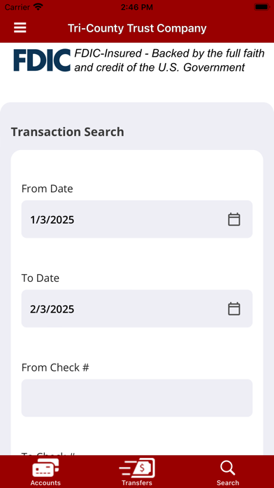 Tri-County Trust Company Screenshot