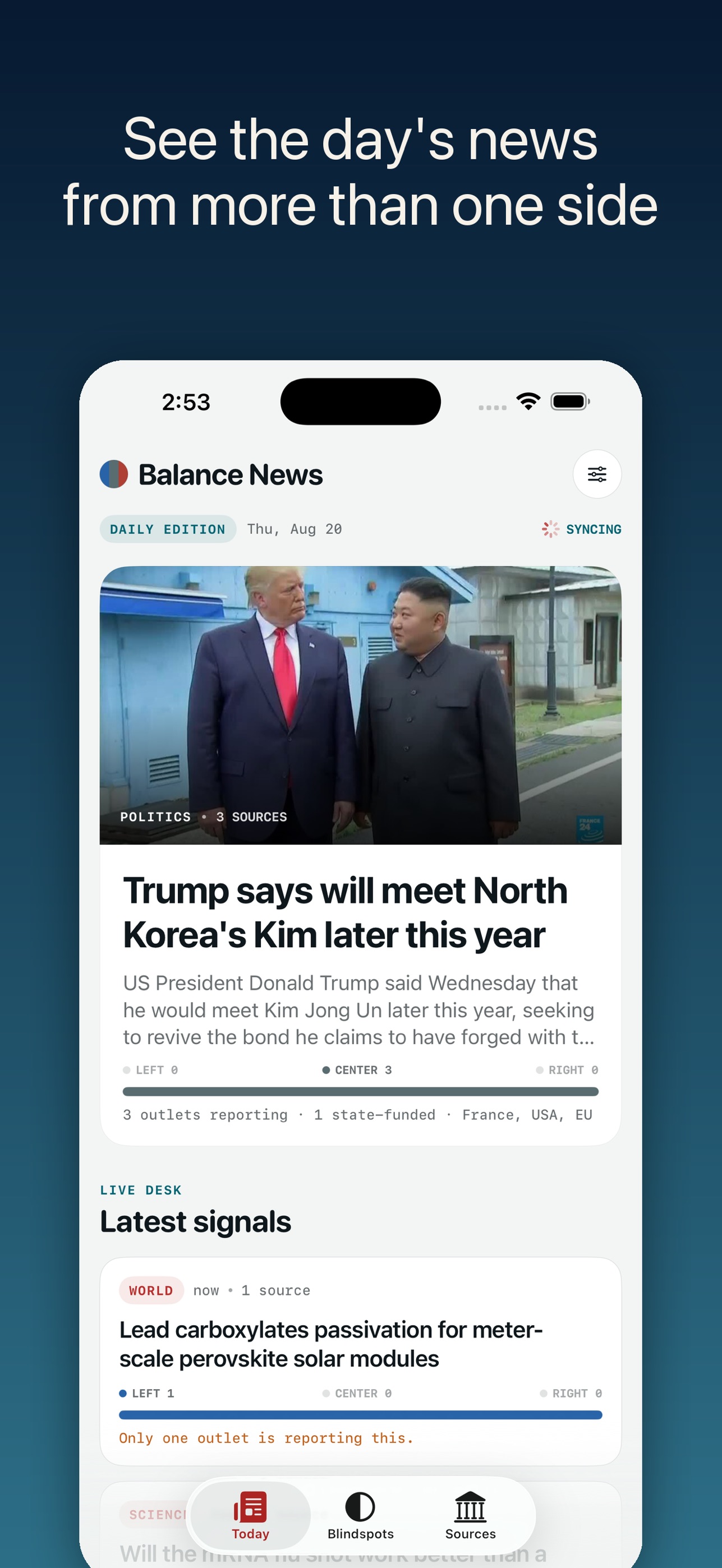 Screenshot 1 of Balance News: Compare Sources