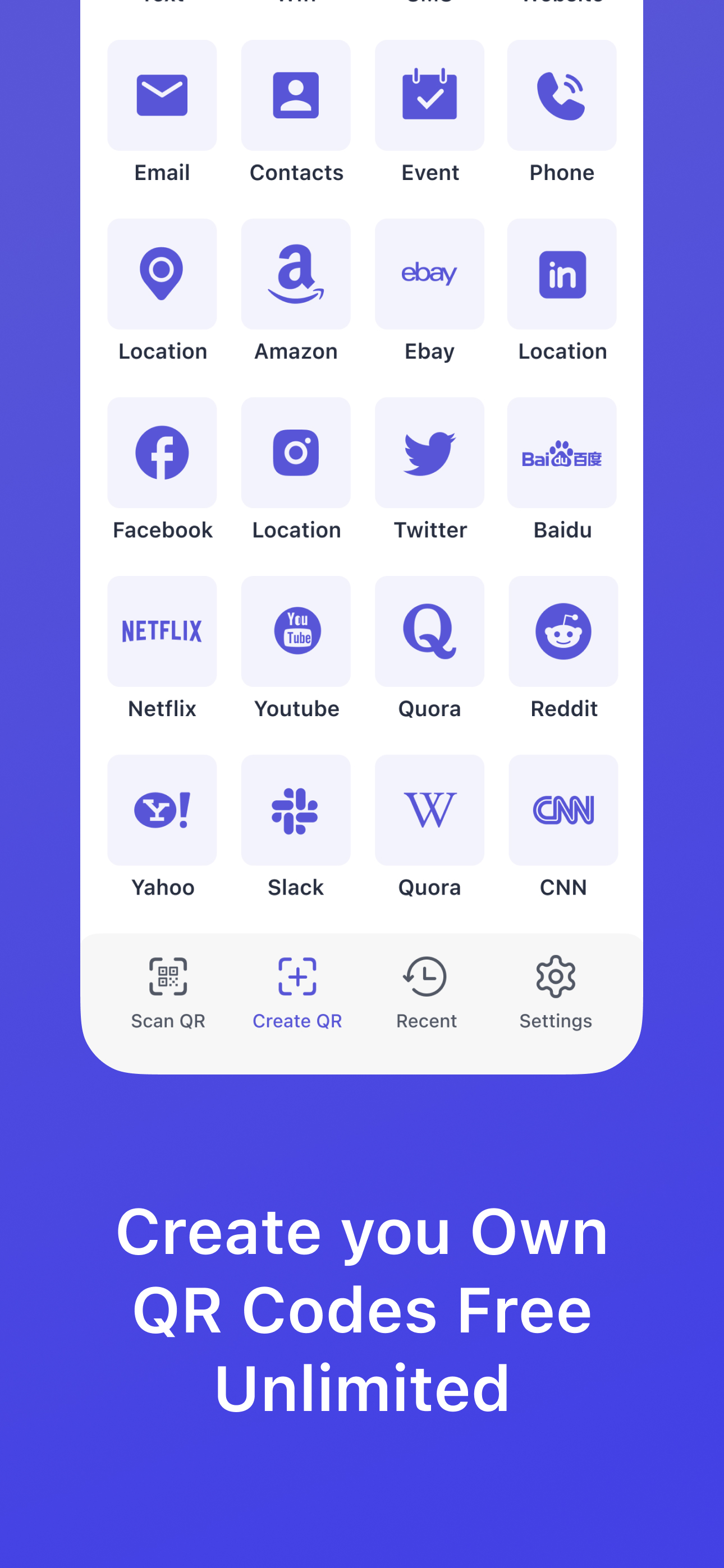 QR code: scan, generate