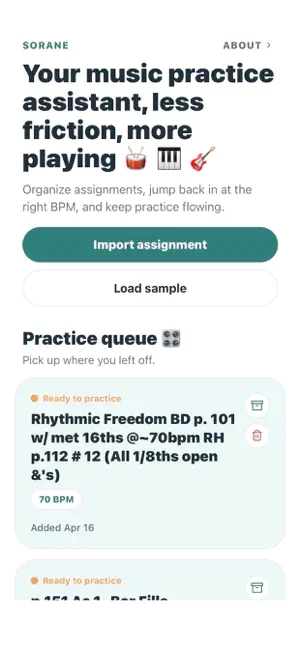 Sorane: Music Practice screenshot 1