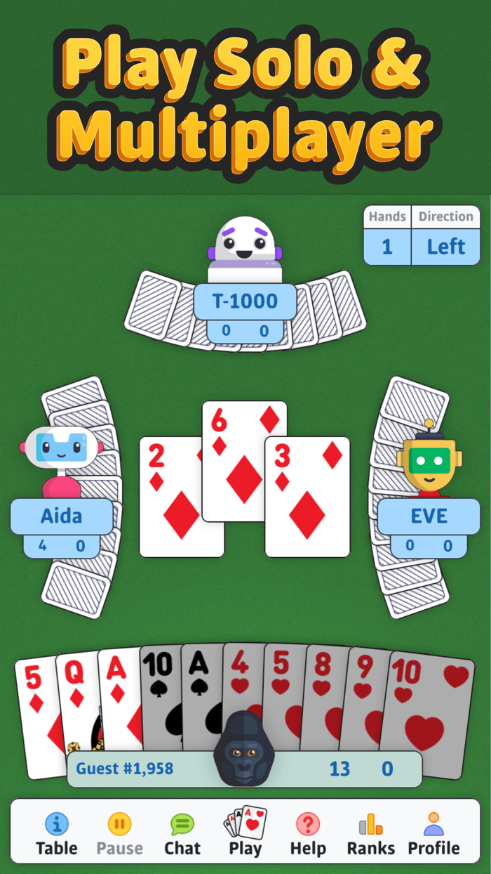 Hearts Multiplayer Card Game