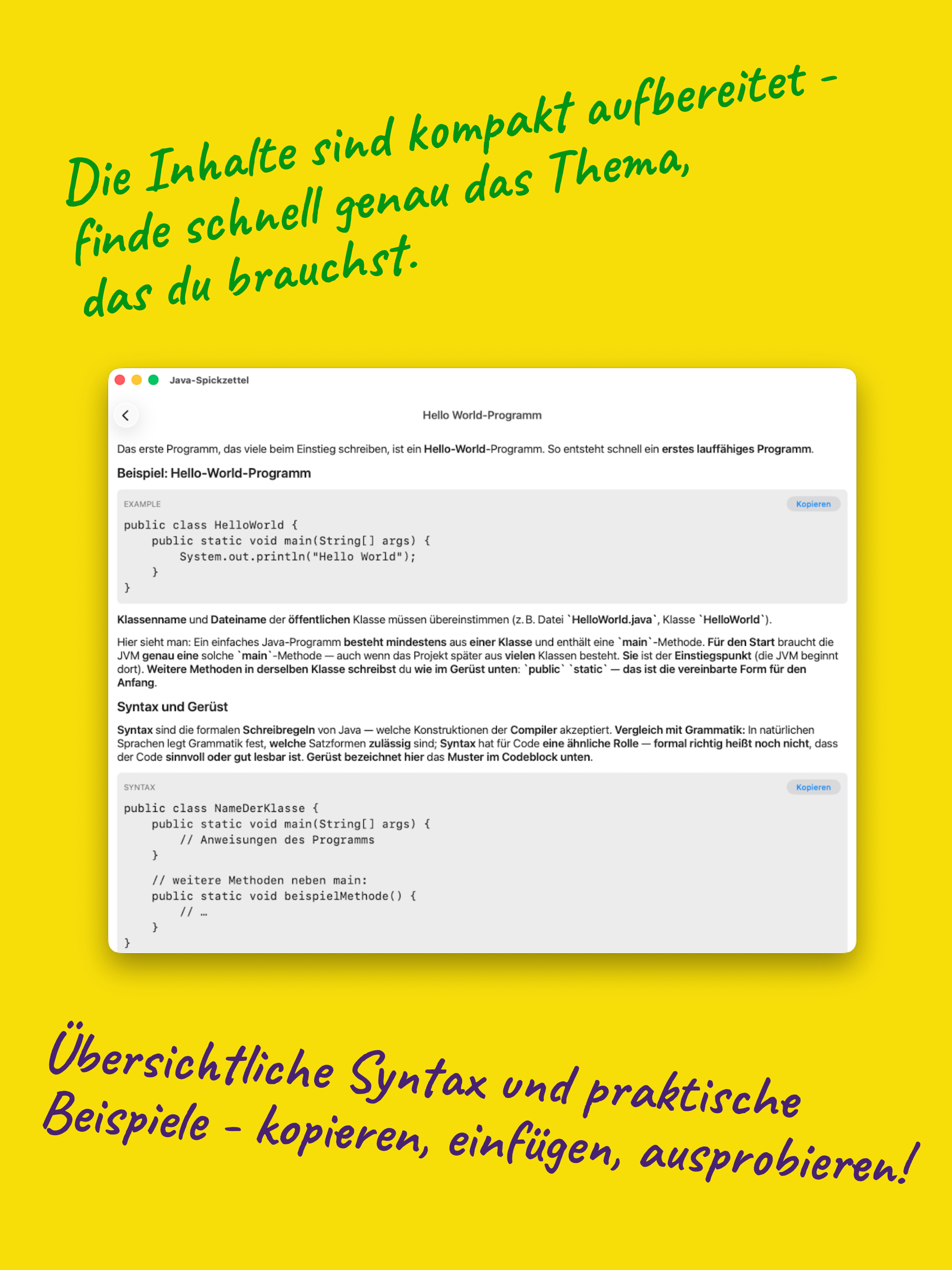Java-Spickzettel