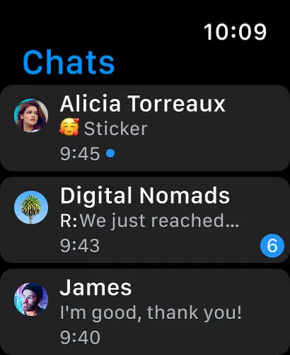 Telegram Messenger Watch screenshot 1