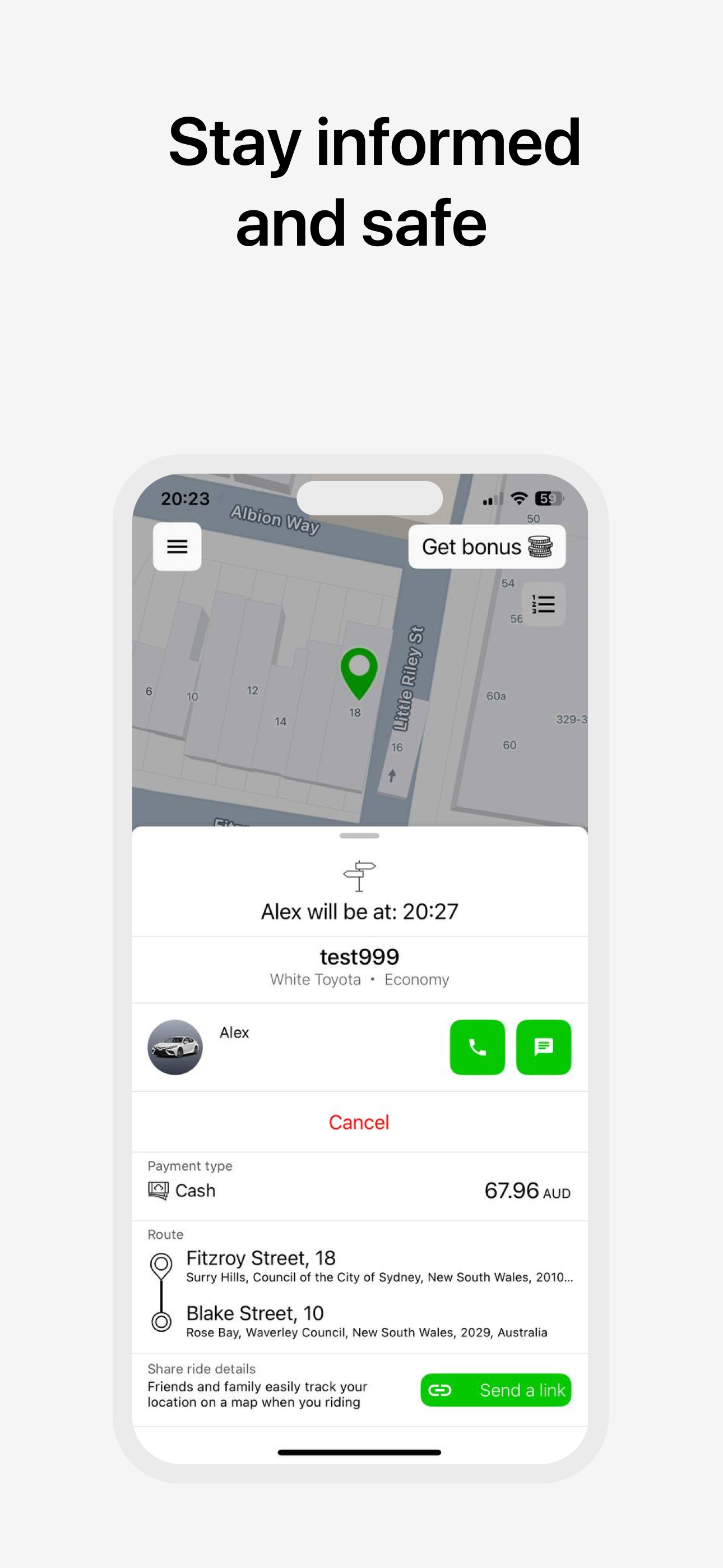 Oza cab screenshot 3