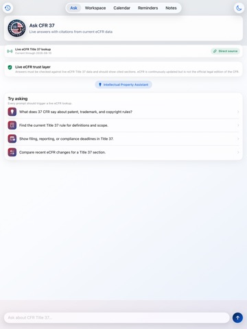CFR AI - Title 37 iPad screenshot