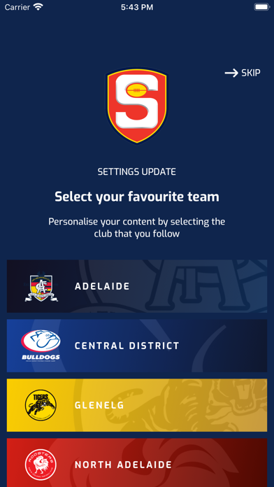 The Official SANFL App Screenshot