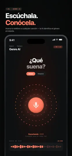 Captura de pantalla de Genre AI: Género Musical en iPhone 1