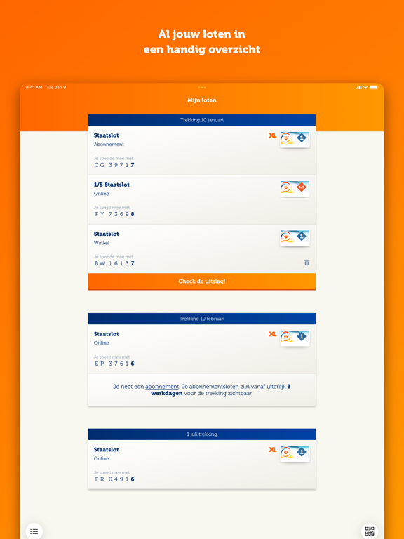 Staatsloterij iPad app afbeelding 3