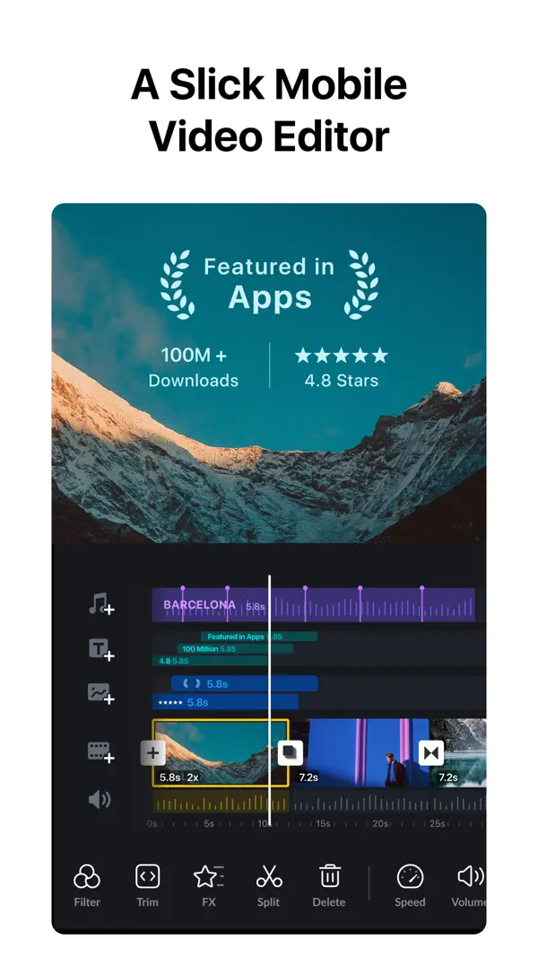 VN: AI Video Editor iPhone App Screenshot 1 – Foto & Video