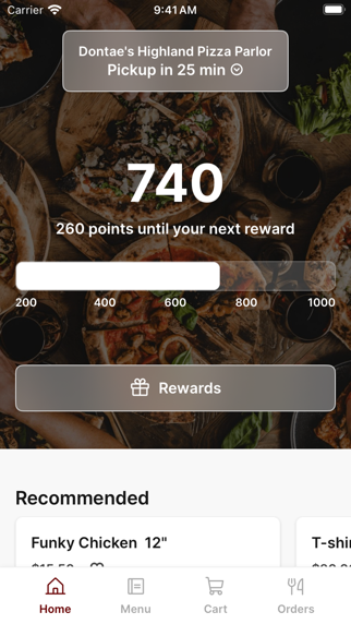 Dontae's Highland Pizza Parlor iPhone screenshot 1 - Food & Drink app