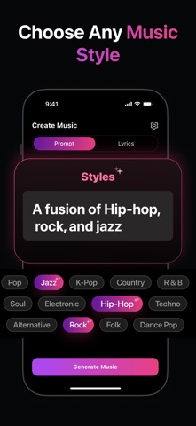 AI Song Music Generator app screenshot