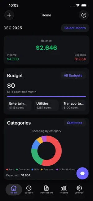 UniBudget - Money Tracker screenshot 1