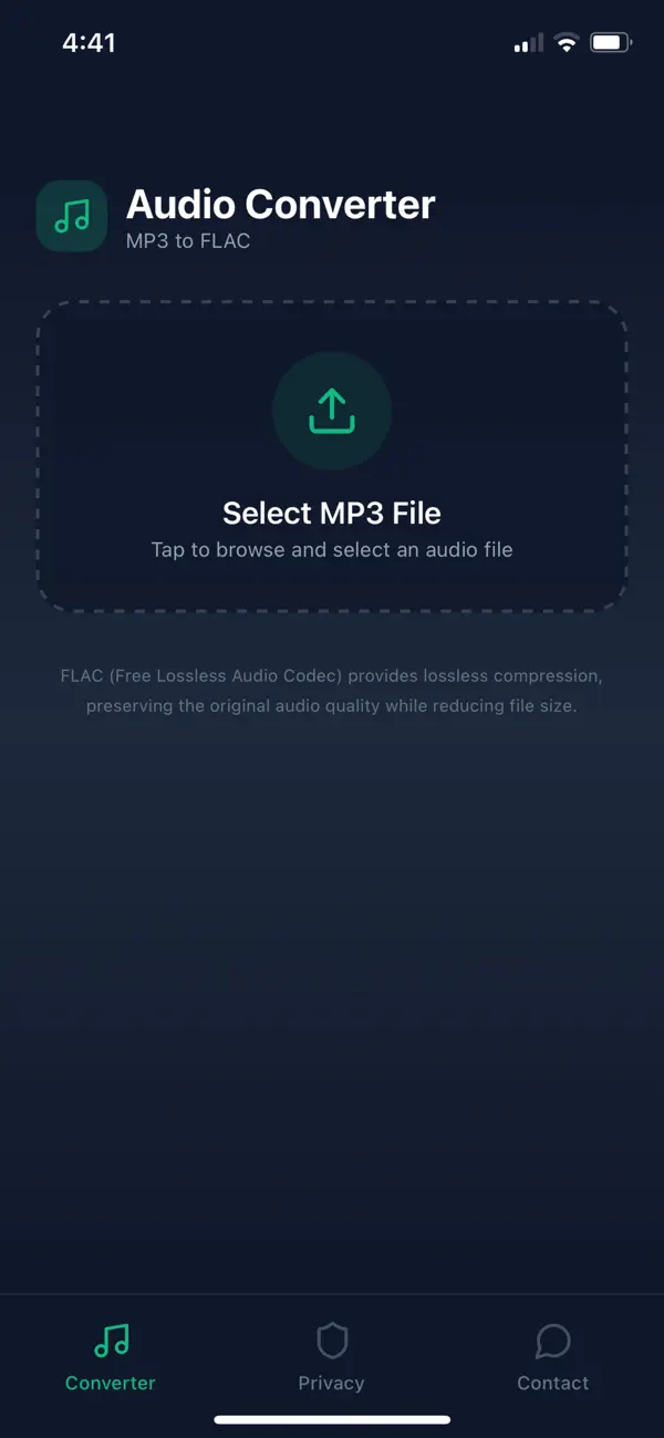Screenshot #1 pour MP3 to FLAC Converter