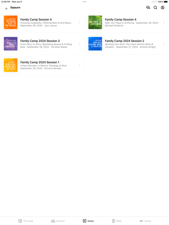 Sojourn Baptist iPad screenshot 3 - Education app