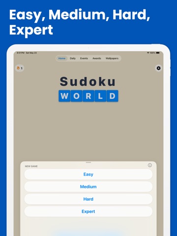 Sudoku Puzzle World iPad screenshot
