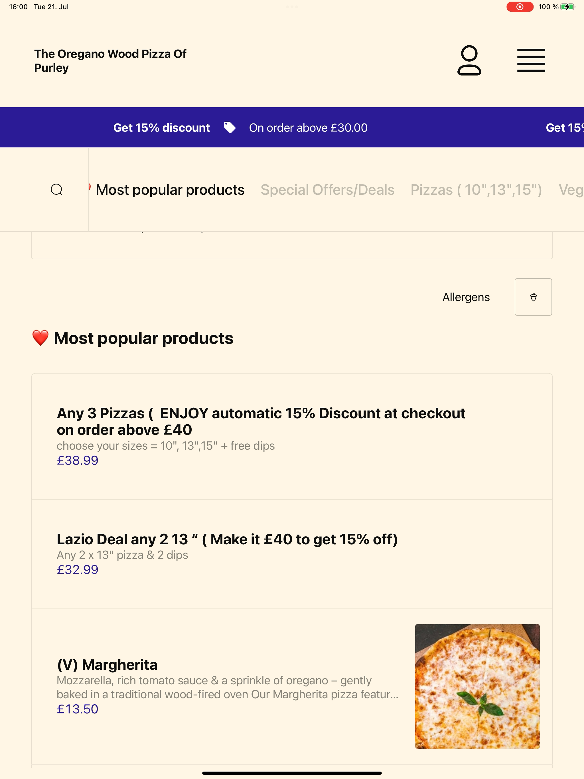 The Oregano Wood Pizza Purley screenshot 14