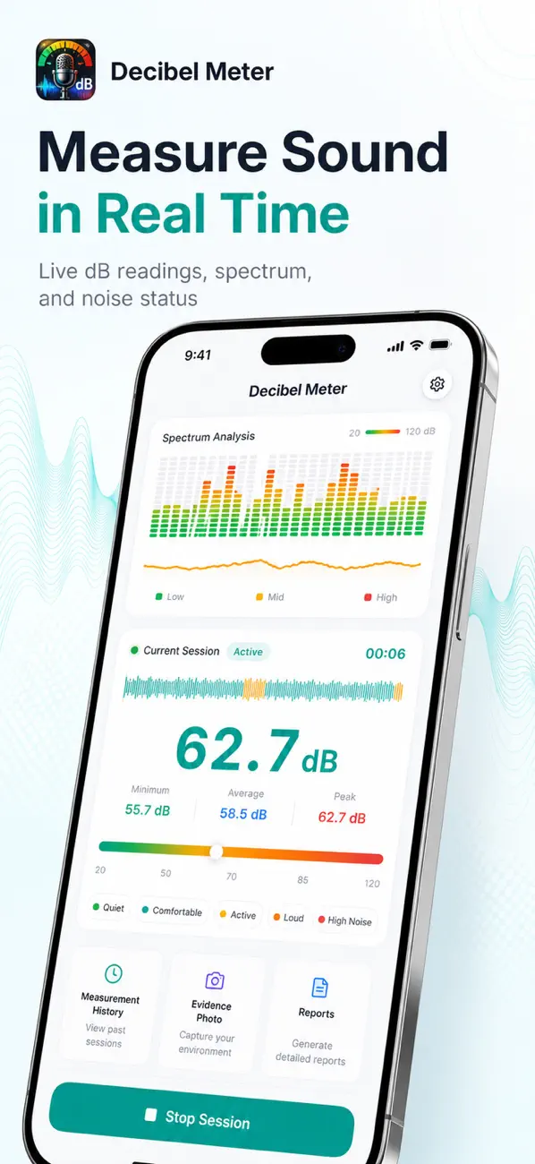 Screenshot #1 pour Sonomètre - Bruit dB