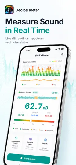 Скриншот Шумомер - децибелы на iPhone 1