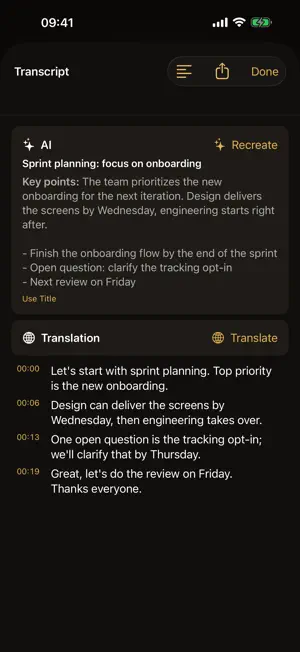 Sprechly: Recorder & KI screenshot 4