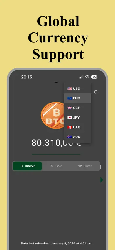 Live Bitcoin Gold Silver Price screenshot 4