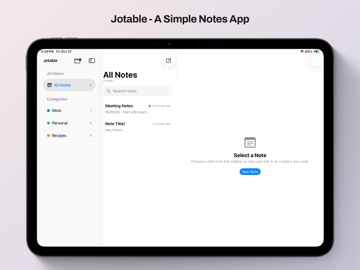 Jotable - Simple Notes iPad screenshot