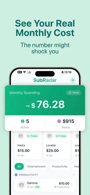 SubRadar: Subscription Manager screenshot 2