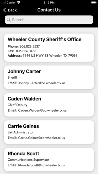 Wheeler County Sheriff TX Screenshot