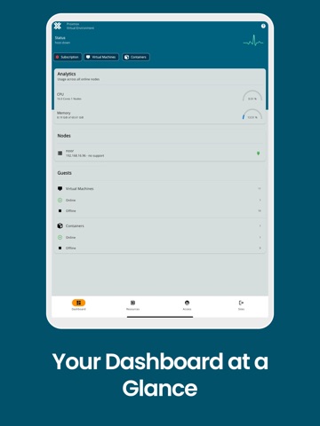 Proxmox VE Companion iPad screenshot 1