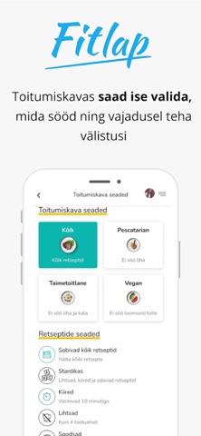 Fitlap toitumiskava iPhone screenshot