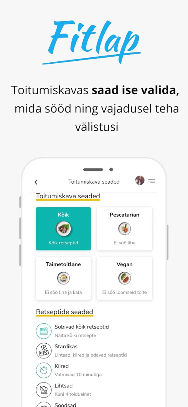 Screenshot #3 pour Fitlap toitumiskava