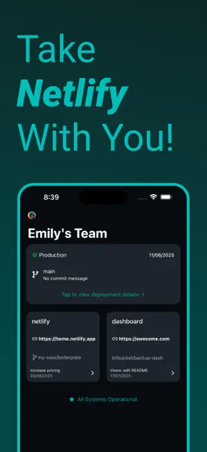 Dashify for Netlify.com iPhone screenshot 1