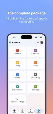 Planning Center iPhone screenshot