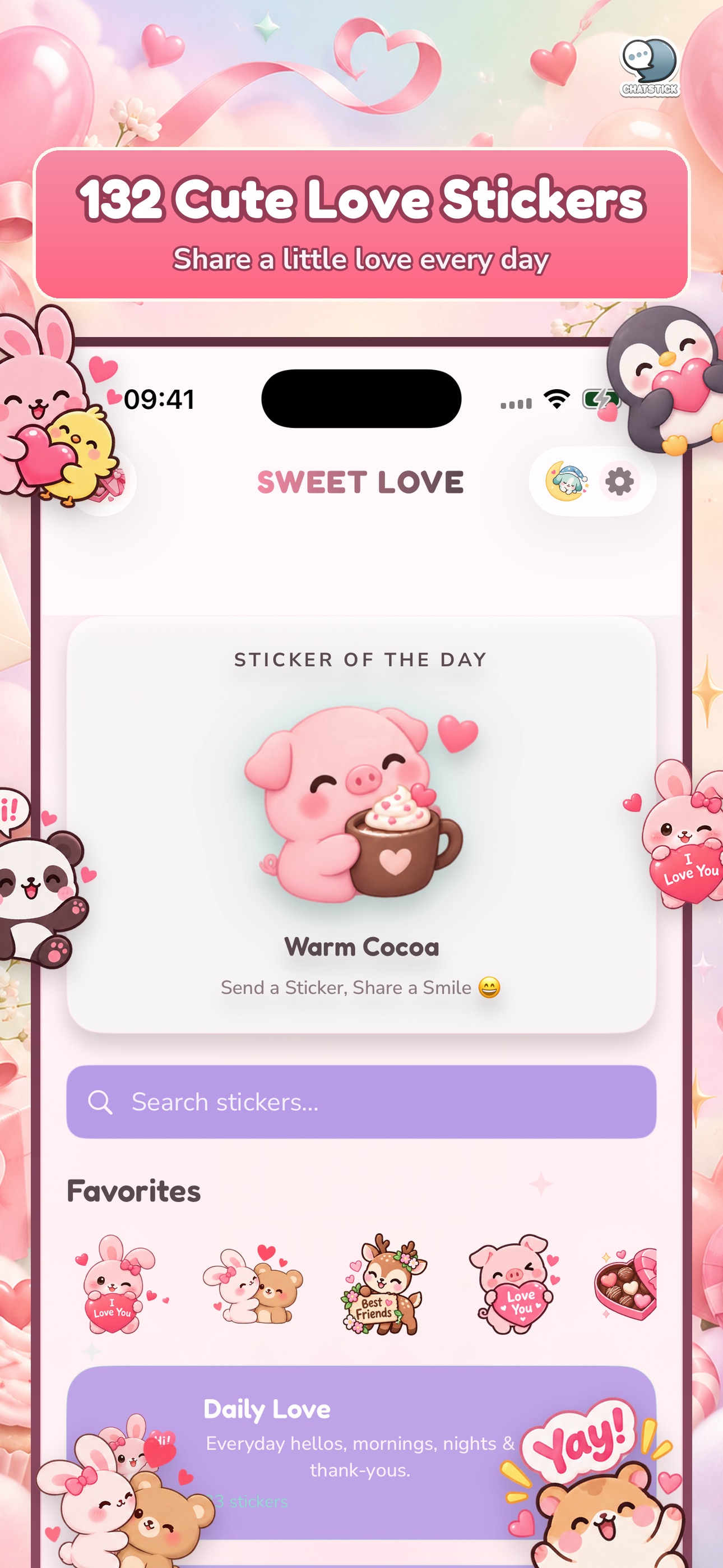 Screenshot 1 of Sweet Love Stickers Emojis