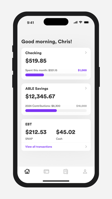 Purple - Banking & Benefits Screenshot