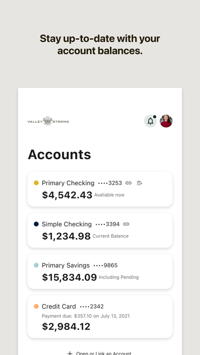 Screenshot #2 pour Valley Strong Mobile Banking
