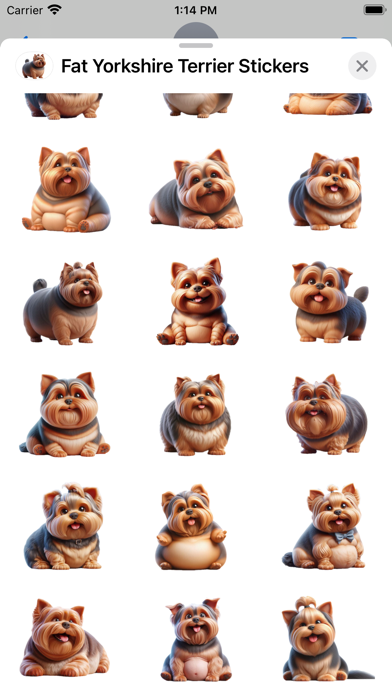 Screenshot #3 pour Fat Yorkshire Terrier Stickers
