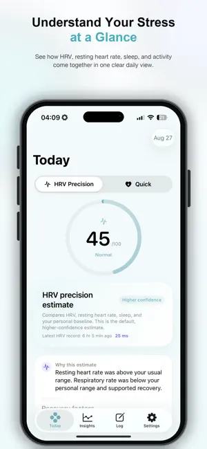 Flow Watch: Stress & HRV screenshot 1