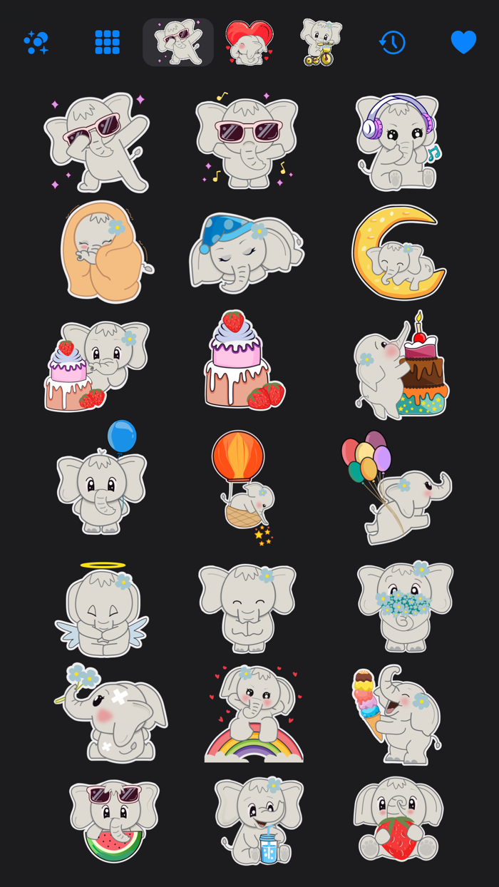 Cute Elephant Stickers - Kiana