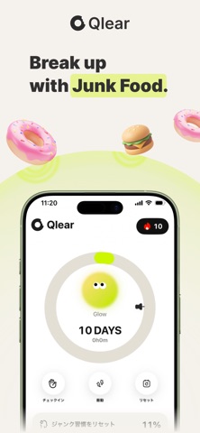 Qlear: Junk Food Detox Tracker Screenshot 1 of 5